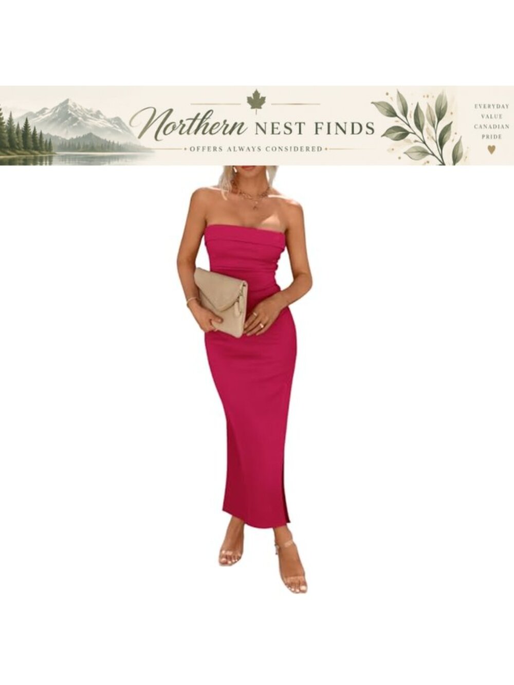 Women's Strapless Bodycon Maxi Dress Ribbed Knit Cocktail Party